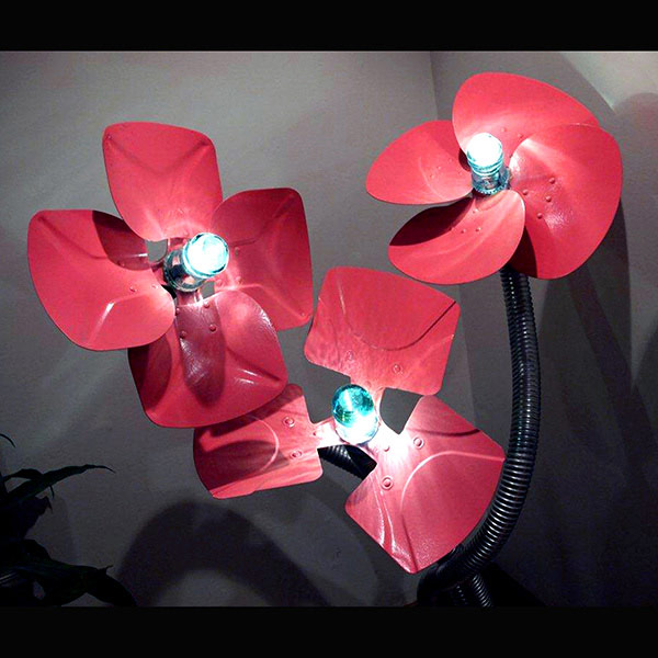 Fan Flower Lamp by Ron Simmer: Sculptor